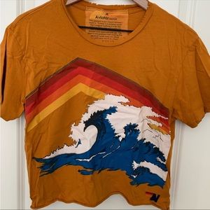 Aviator Nation Boyfriend Tee Mountain Nugget Gold